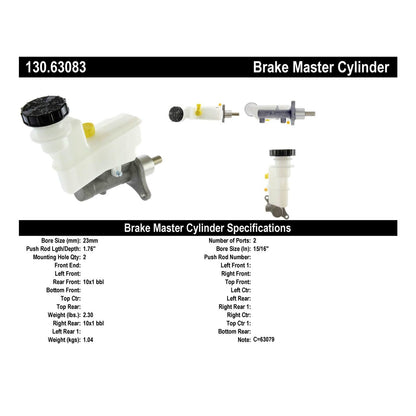 Centric Parts Brake Master Cylinder Premium 130.63083