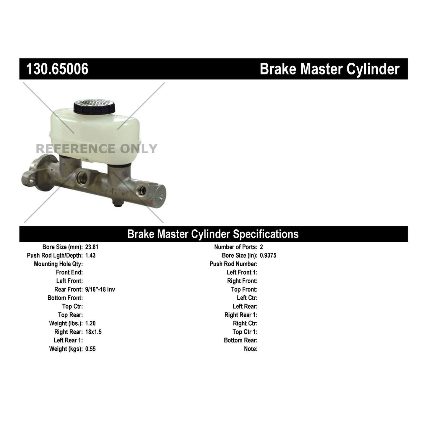 Centric Parts Brake Master Cylinder Premium 130.65006