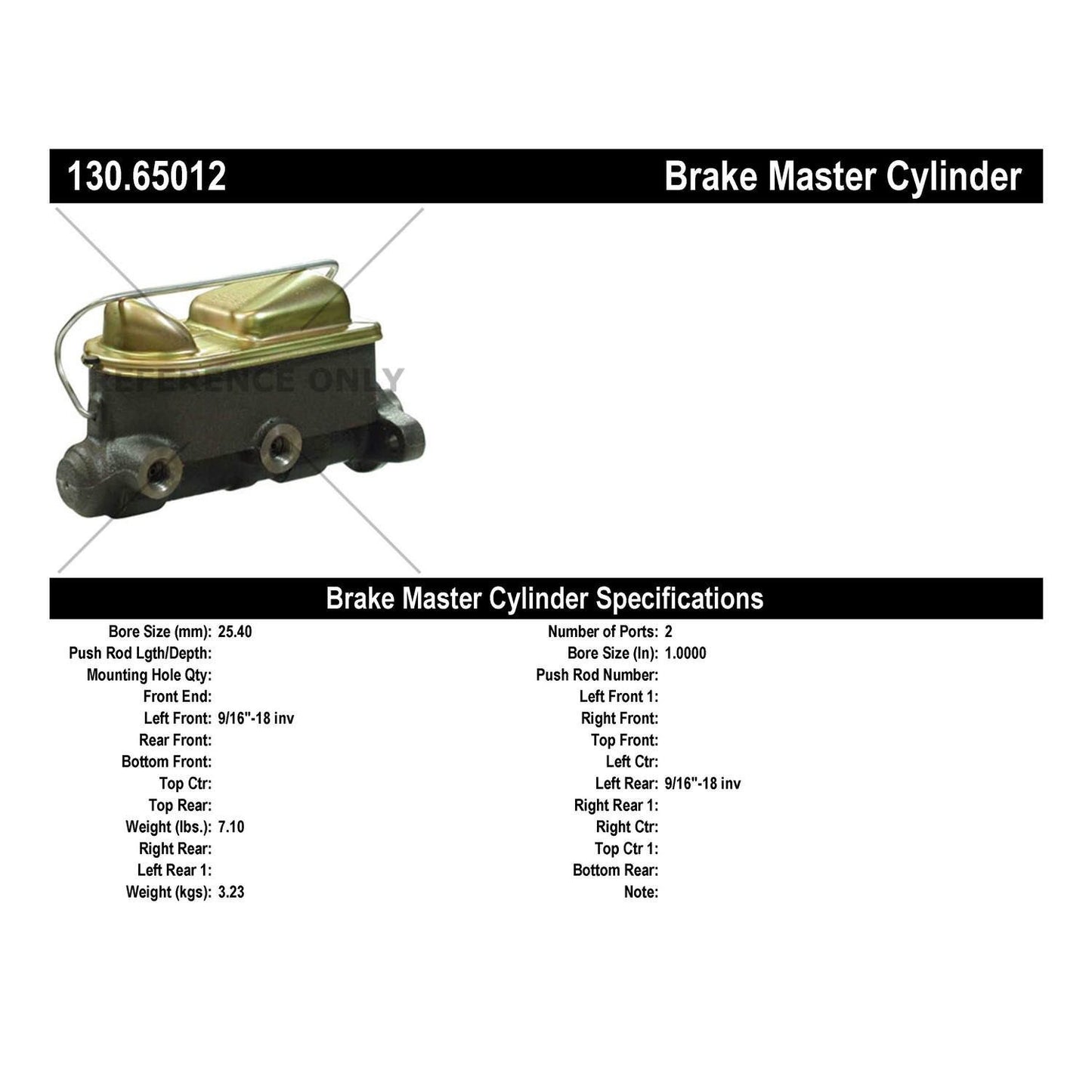 Centric Parts Premium Brake Master Cylinder 130.65012