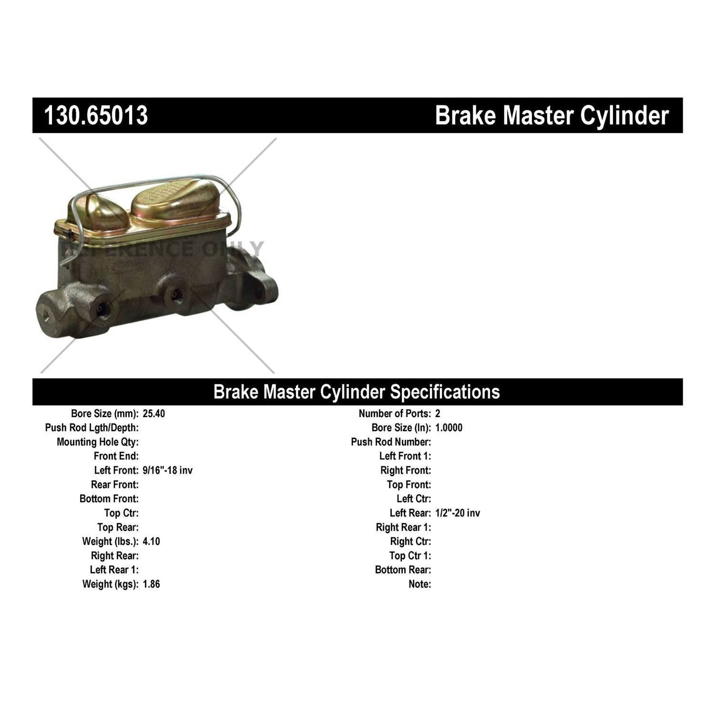 Centric Parts Brake Master Cylinder Premium 130.65013