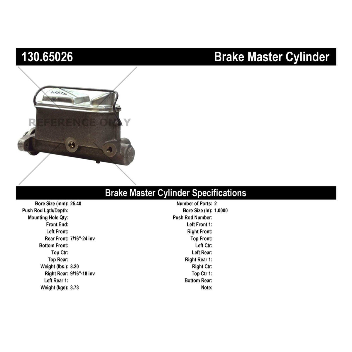 Centric Parts Premium Brake Master Cylinder 130.65026