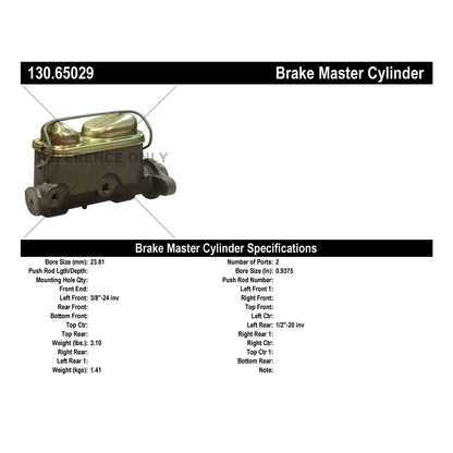 Centric Parts Brake Master Cylinder 130.65029