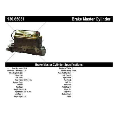 Centric Parts Premium Brake Master Cylinder 130.65031