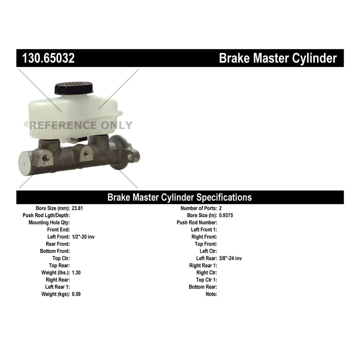 Centric Parts Brake Master Cylinder Premium 130.65032