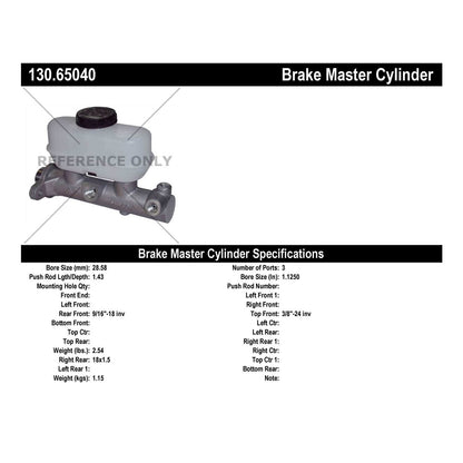 Centric Parts Brake Master Cylinder Premium with Original Aluminum Casting Body Design 130.65040