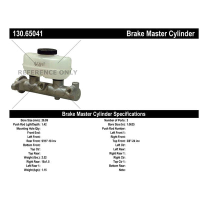 Centric Parts Brake Master Cylinder Premium 130.65041