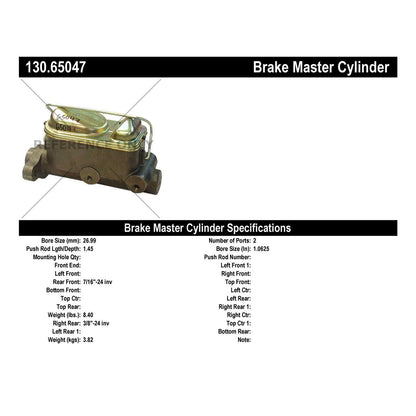 Centric Parts Brake Master Cylinder Premium 130.65047
