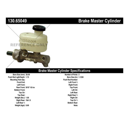 Centric Parts Premium Brake Master Cylinder 130.65049