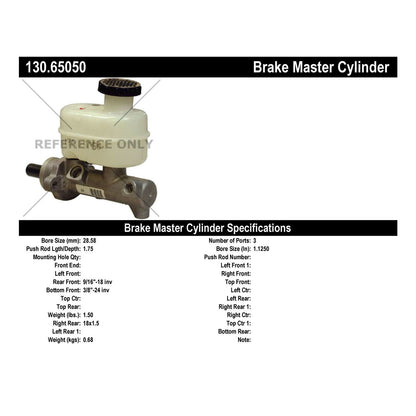 Centric Parts Brake Master Cylinder Premium 130.65050