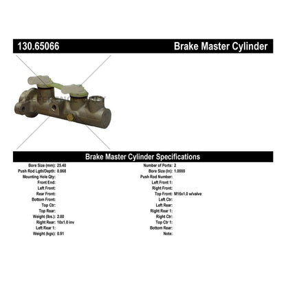 Centric Parts Brake Master Cylinder Premium 130.65066