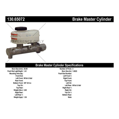 Centric Parts Brake Master Cylinder Premium 130.65072