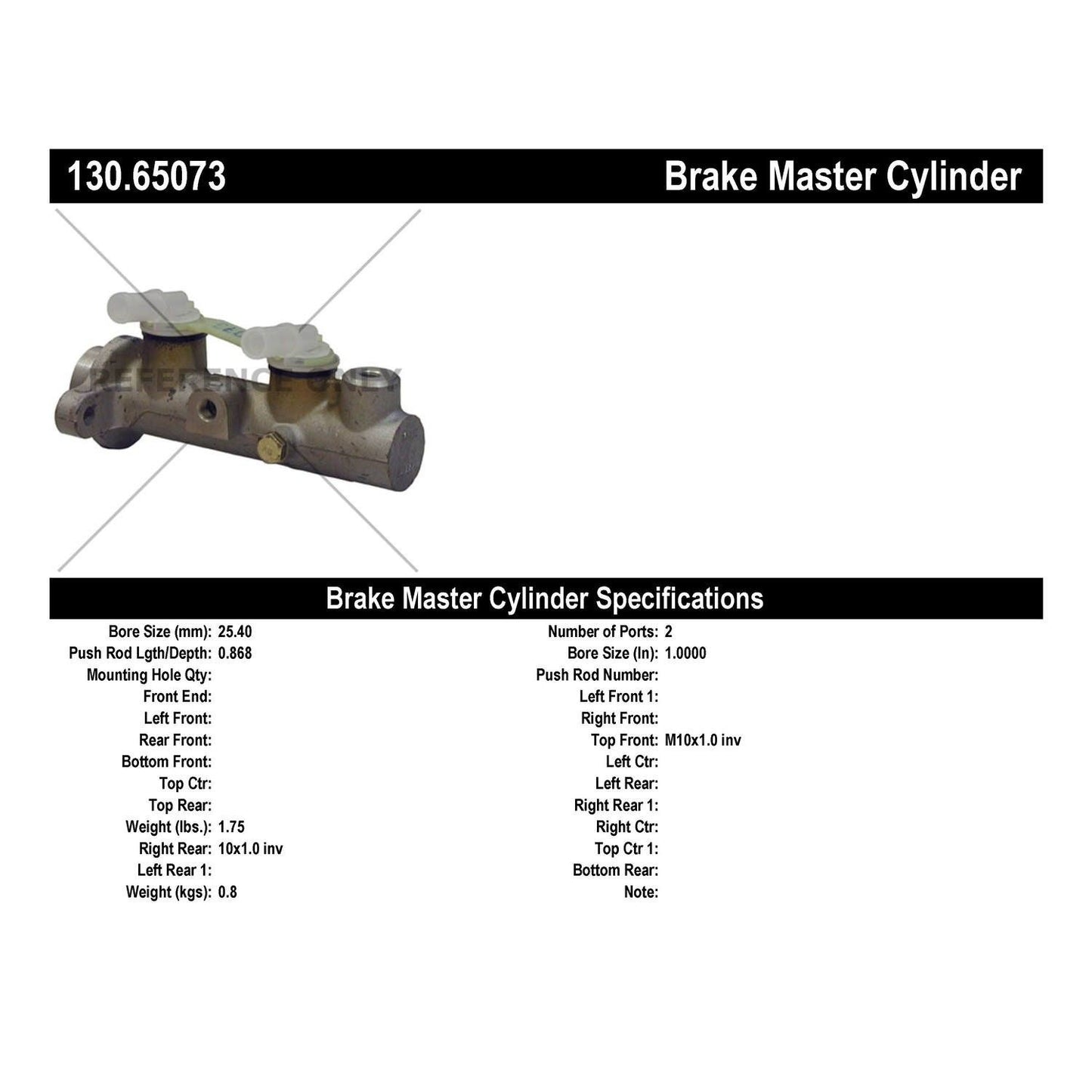 Centric Parts Brake Master Cylinder Premium 130.65073