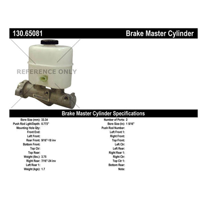 Centric Parts Premium Brake Master Cylinder 130.65081
