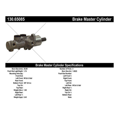 Centric Parts Premium Brake Master Cylinder 130.65085