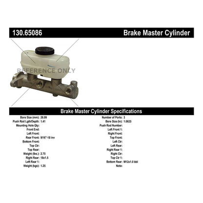 Centric Parts Brake Master Cylinder Premium 130.65086