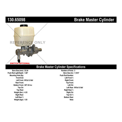 Centric Parts Brake Master Cylinder Premium 130.65098