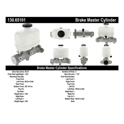 Centric Parts Brake Master Cylinder Premium for OEM fit 130.65101