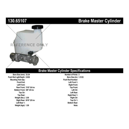 Centric Parts Premium Brake Master Cylinder for 2007 Ford E-150 Econoline E-250 E-350 130.65107