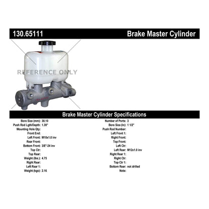 Centric Parts Premium Brake Master Cylinder 130.65111