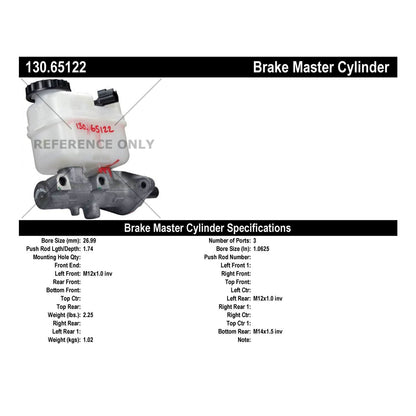 Centric Parts Premium Brake Master Cylinder 130.65122