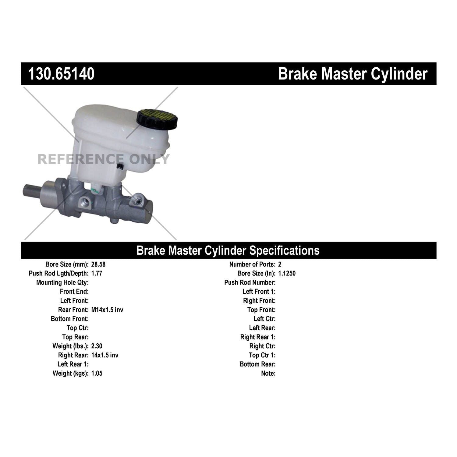 StopTech Premium Brake Master Cylinder 130.65140