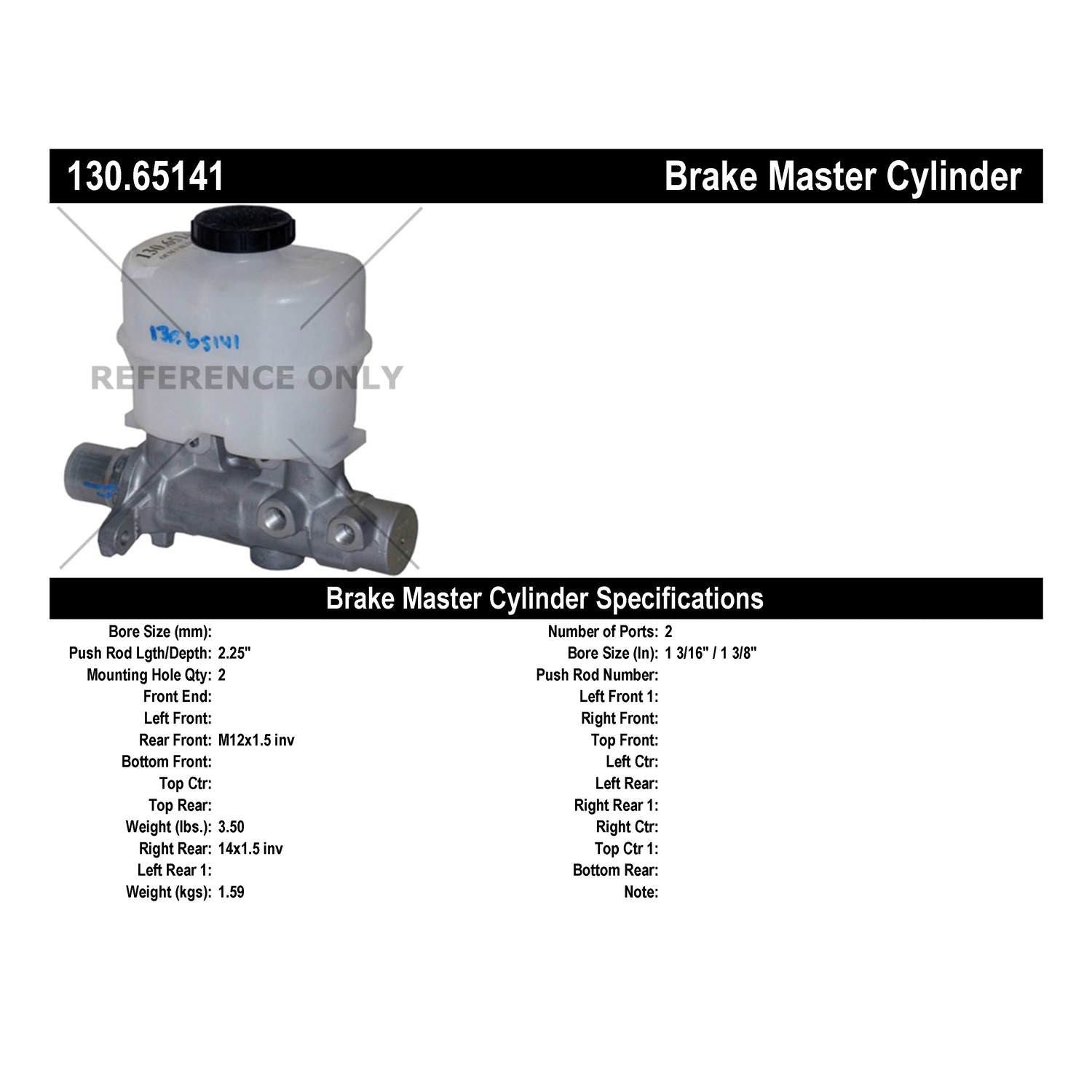 StopTech Premium Brake Master Cylinder 130.65141