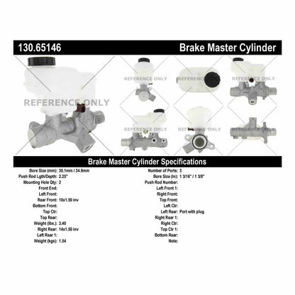 Centric Parts Brake Master Cylinder Premium with Original Aluminum Casting for 2021-2018 Ford Expedition, 2020-2015 F-150, 2021-2018 Lincoln Navigator 130.65146
