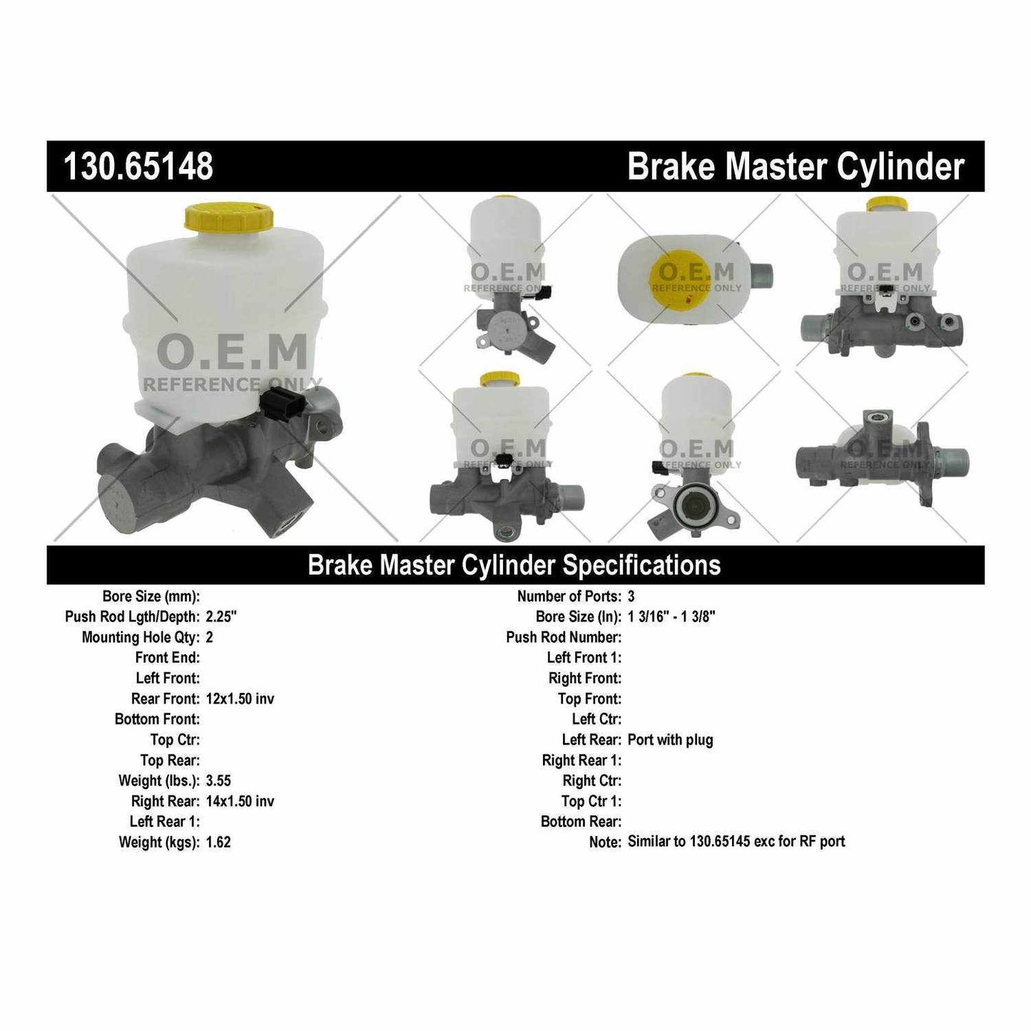 Centric Parts Brake Master Cylinder Premium for 2014-2013 Ford F-150 130.65148