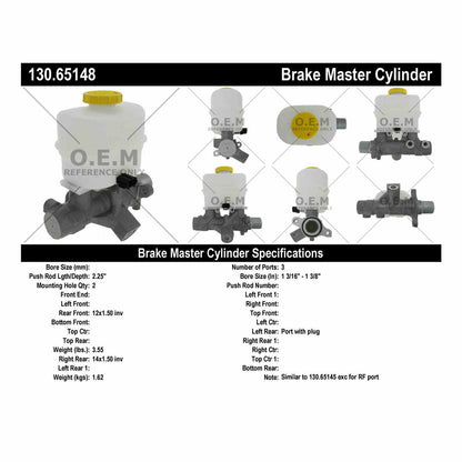 Centric Parts Brake Master Cylinder Premium for 2014-2013 Ford F-150 130.65148