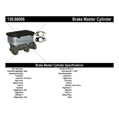 Centric Parts Premium Brake Master Cylinder 130.66006