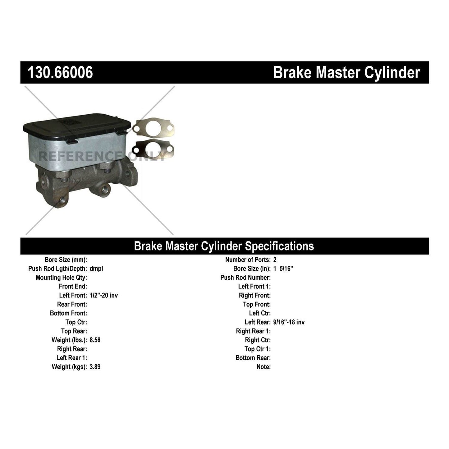 Centric Parts Premium Brake Master Cylinder for 1991-1998 Hummer and GM Trucks 130.66006