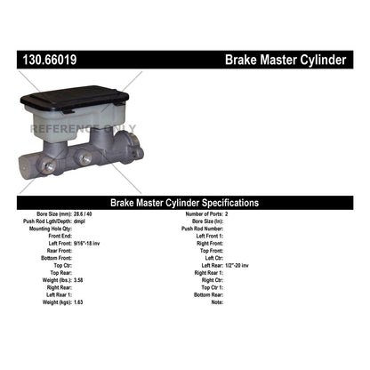 Centric Parts Premium Brake Master Cylinder 130.66019