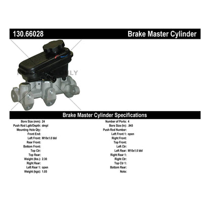 Centric Parts Premium Brake Master Cylinder for 1994-1996 Buick Century, Chevrolet Lumina APV, Oldsmobile Cutlass Ciera, Pontiac Trans Sport 130.66028