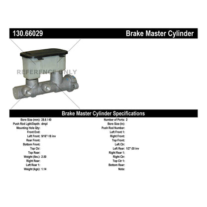 Centric Parts Premium Brake Master Cylinder 130.66029