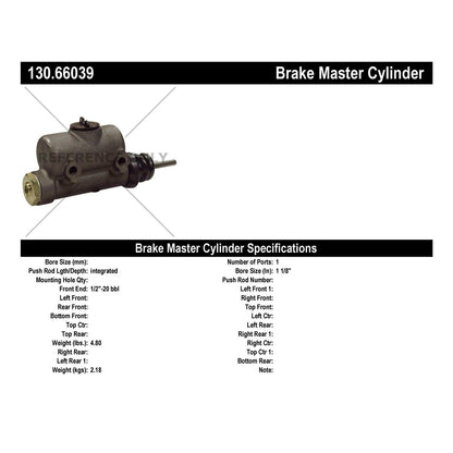 StopTech Premium Brake Master Cylinder 130.66039