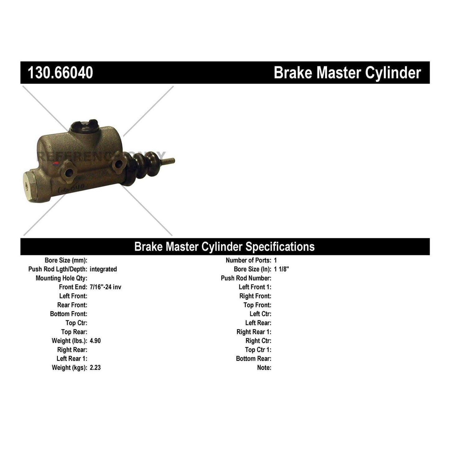 Centric Parts Premium Brake Master Cylinder 130.66040