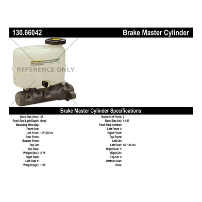 Centric Parts Premium Brake Master Cylinder for 2002 Cadillac Escalade, Escalade EXT, Chevrolet Avalanche 2500, Silverado 1500 HD 130.66042
