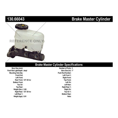 Stoptech Centric Premium Brake Master Cylinder 130.66043