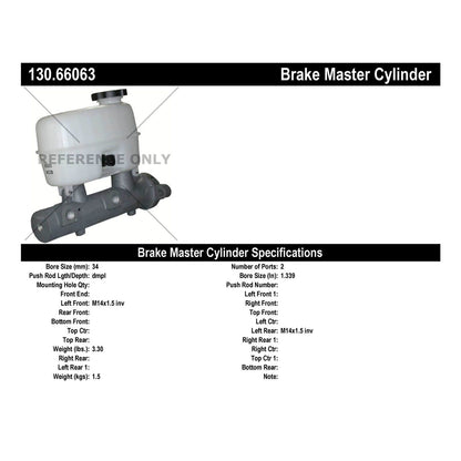 Centric Parts Premium Brake Master Cylinder 130.66063