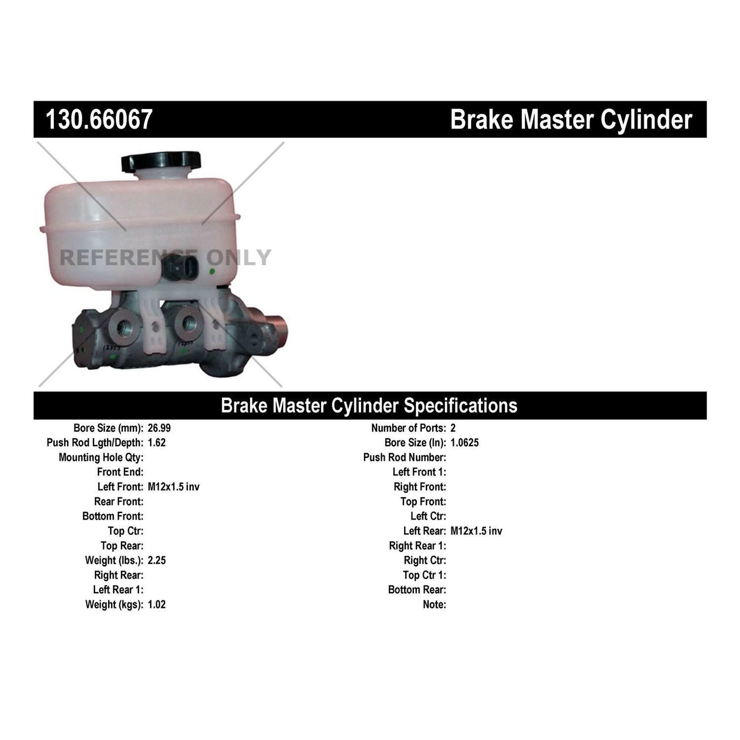 Centric Parts Brake Master Cylinder Premium for 2009-2012 Chevrolet Colorado GMC Canyon 130.66067