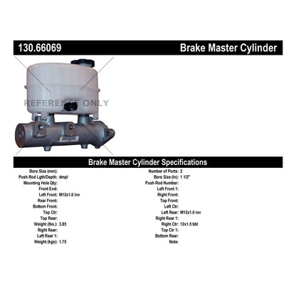 Centric Parts Brake Master Cylinder Premium with Original Aluminum Casting for 2009-2010 Chevrolet Silverado 2500 HD 3500 HD GMC Sierra 2500 HD 3500 HD 130.66069