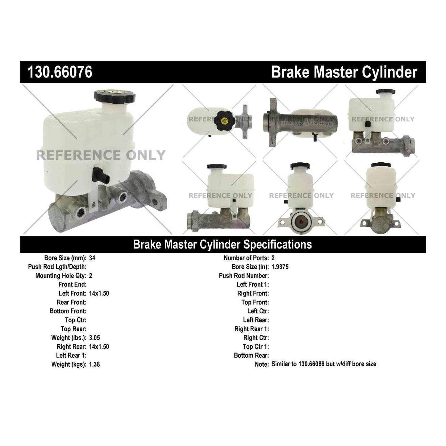 Centric Parts Premium Brake Master Cylinder for 2015-2020 Cadillac Escalade, Chevrolet Cheyenne 2017-2010 130.66076