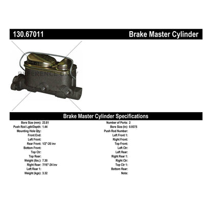 Centric Parts Premium Brake Master Cylinder 130.67011