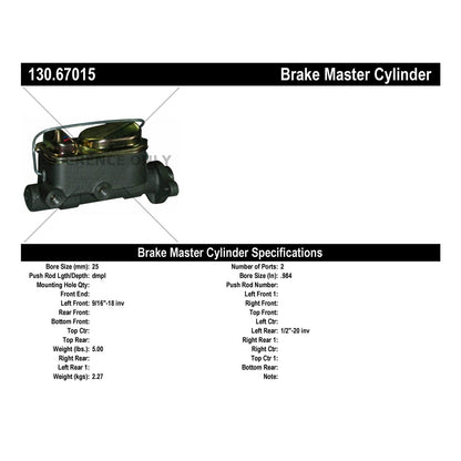 Centric Parts Premium Brake Master Cylinder 130.67015
