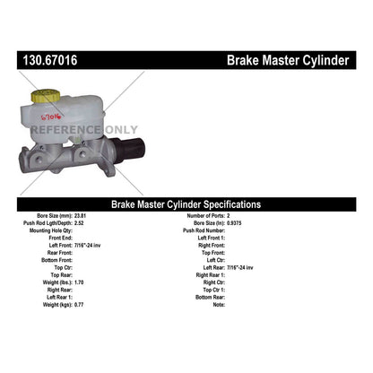 Centric Parts Premium Brake Master Cylinder 130.67016