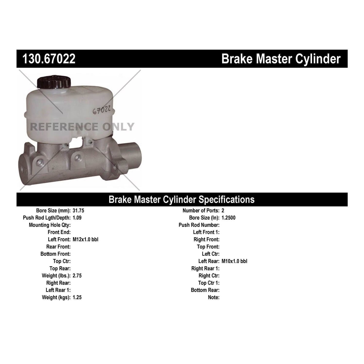 Centric Parts Premium Brake Master Cylinder for 1998 Dodge B1500 B2500 B3500 and 2003-1999 Ram 1500 Van 2003-1999 Ram 2500 Van 2003-1999 Ram 3500 Van 130.67022