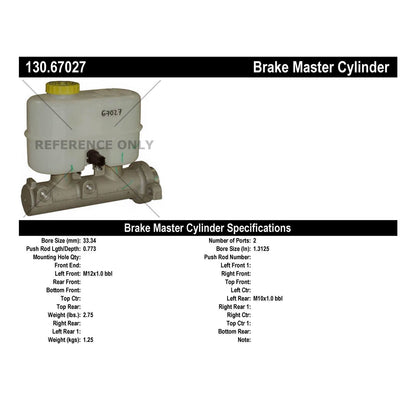 Centric Parts Brake Master Cylinder Premium for 2001-2004 Dodge Ram 2500 3500 4000 130.67027