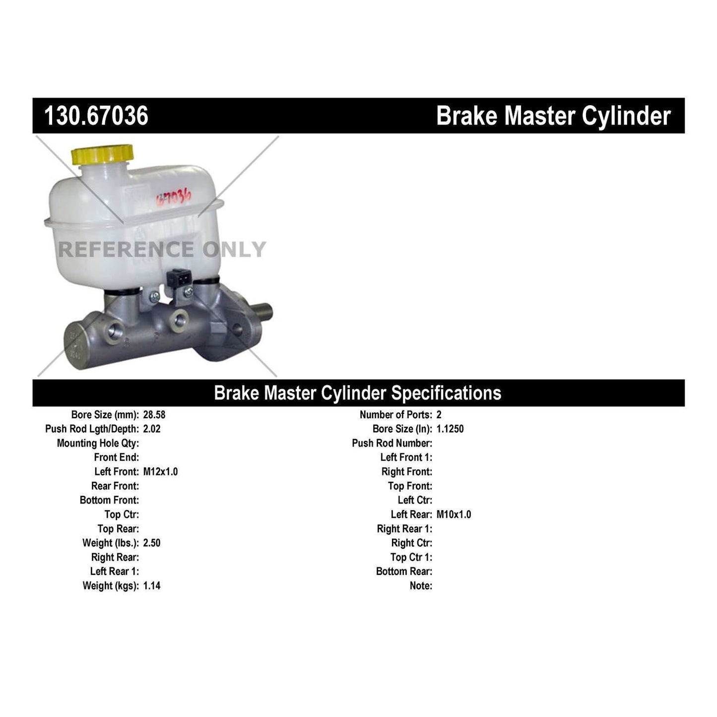 Centric Parts Brake Master Cylinder Premium for 2005-2010 Dodge Dakota 2006-2009 Mitsubishi Raider 2011 Ram Dakota 130.67036