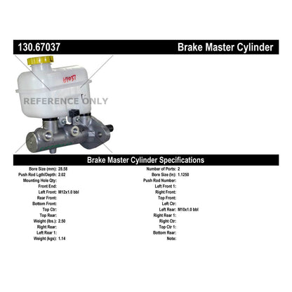 Centric Parts Brake Master Cylinder Premium for 2005-2010 Dodge Dakota 2006-2009 Mitsubishi Raider 2011 Ram Dakota 130.67037