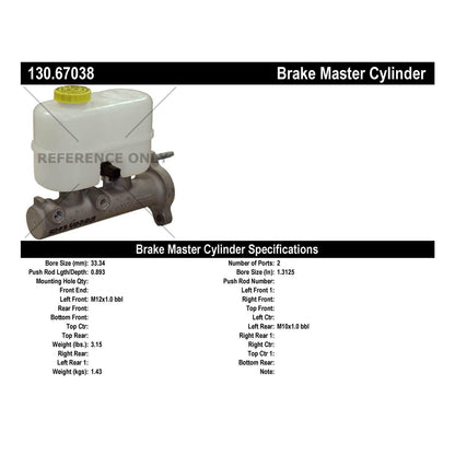 Centric Parts Premium Brake Master Cylinder 130.67038